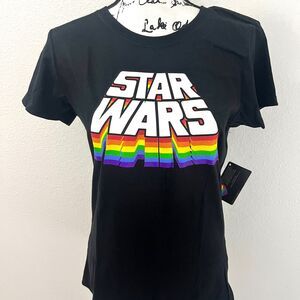 Star Wars Rainbow Collection Disney Pride T-Shirt (Medium) Logo Title NWT